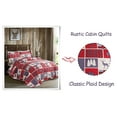 thumbnail image 2 of Jessy Home Plaid Quilt King Rustic Cabin Bedspread Coverlet Set Polyester Red Bedding, 2 of 9