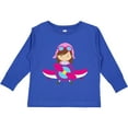 thumbnail image 3 of Inktastic Pilot Girl, Airplane, Plane, Flying, Brown Hair Girls Long Sleeve Toddler T-Shirt, 3 of 5