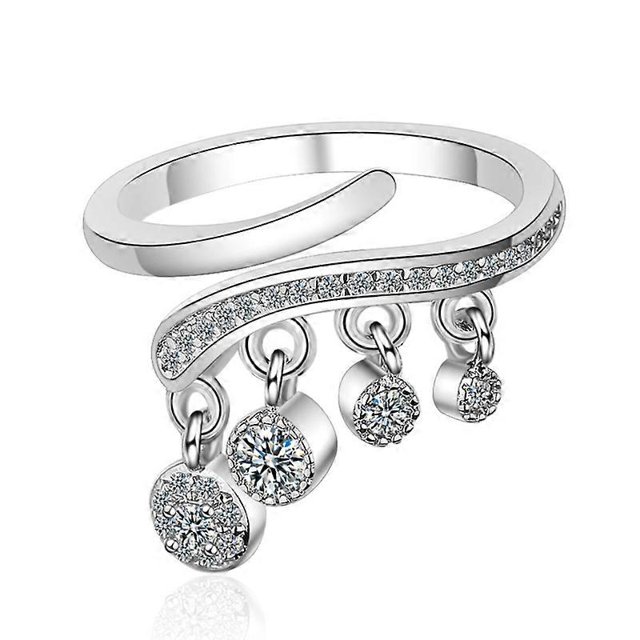 Anillos colgantes abiertos ajustables con promesa para mujeres y adolescentes.