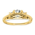 thumbnail image 6 of 14K Yellow Gold Ring Band Moissanite Round White 1.50ct. 3 Stone with side, Size 9, 6 of 7