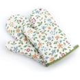 thumbnail image 1 of Guantes para horno Guantes para horno extremadamente resistentes al calor Motivos de flores antideslizantes Almohadillas aislantes para horno para asar Barbacoa Hornear Cocinar (1 par) Xemadio LKX-1356, 1 of 6