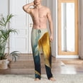 thumbnail image 2 of Disketp Golden Blue Leaf Design Men's Pajama Pants - Ultra Soft Fleece Sleep and Lounge Pants (Size: S-XXL)-, 2 of 6