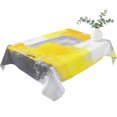 thumbnail image 2 of Yellow Grey Oil Painting Table Cloth Waterproof Tablecloths, Abstract Modern Geometric Tablecloth Dining Table Cover for Kitchen Party Tabletop Outdoor, Rectangle Tablecloth 60x84 Inch, 2 of 9