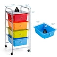 thumbnail image 2 of Patiojoy Chariot à 4 Tiroirs Bacs de Rangement avec Roues pour Maison&École&Bureau Opaque Multicolore, 2 of 9