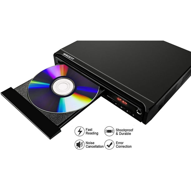 Lecteur DVD pour TV, toutes les régions Free Lecteur de disques CD DVD Av  Sortie Pal / NTSC intégrée, entrée USB, rem