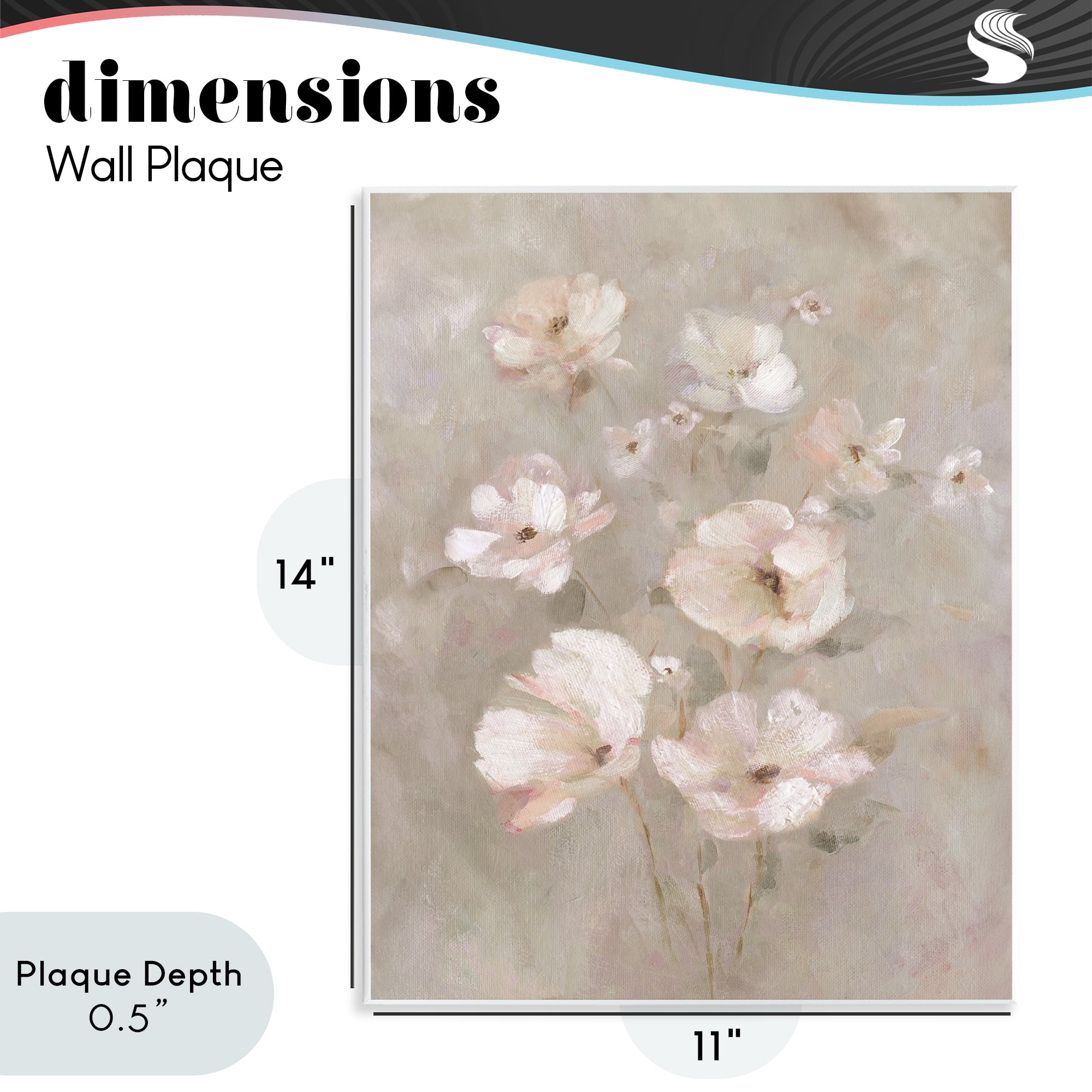 Stupell Industries Blush Florals over Beige Wall Plaque Art, design by Carol Robinson