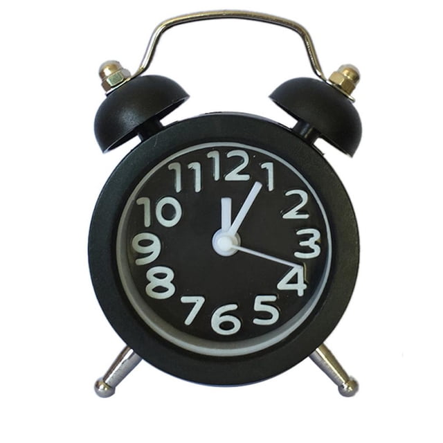 Mini reloj despertador estéreo digital con doble campana para decoración del hogar