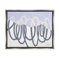 Stupell Industries Contemporary Split Spiral Shape Graphic Art Luster Gray Floating Framed Canvas Print Wall Art, Design by Kathy Ferguson