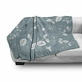 thumbnail image 3 of Floral Soft Flannel Fleece Blanket, Leaves Flowers Buds Blossoms Ivy Tulips Natural Botanic Modern Artwork Image, Cozy Plush for Indoor and Outdoor Use, 50" x 70", Slate Blue White, by Ambesonne, 3 of 6