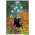 thumbnail image 1 of Lienzo vintage de Monet para pared, famosas pinturas al óleo, Monets, lirios de agua, póster de gato negro, estampado floral de gato divertido, galería abstracta de granja, decoración estética de la h, 1 of 4