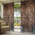 thumbnail image 3 of Retro Brown Door Outdoor Curtains for Patio Waterproof, Windproof Privacy Curtains with Weighted Bottom, Country Vintage Wooden Door Outside Drapes for Picnic Garage Backyard Cabana 54"x84" 1 Panel, 3 of 8