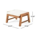 thumbnail image 4 of Noble House Aston Outdoor Club Chair (Set of 2) Teak and Cream, 4 of 21