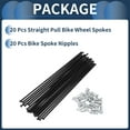 thumbnail image 4 of 20 Set 14G Straight Pull Bicycle Spokes 127mm Straight Pull Bike Wheel Spokes Carbon Steel Black, 4 of 7