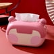 thumbnail image 5 of Soporte para caja de pañuelos Nezha Lindo servilletero de escritorio Estilo chic de China Decoración de dibujos animados Rosa, 5 of 10