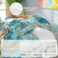 thumbnail image 2 of Vintage Teal Bedding Duvet Cover Set Queen Size 4 Pieces Sea Turtle Coral Starfish Marine Life Nautical Bedding Set with Zipper Closure, 1 Comforter Cover 90x92 Inches 1 Flat Sheet & 2 Pillow Cases, 2 of 7