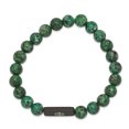 thumbnail image 2 of Primal Steel Stainless Steel Brushed Black IP-plated Medical Dyed Green Bead Stretch Bracelet, 2 of 7