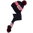 thumbnail image 4 of Boys Woven Knit Crochet Cable Warm Winter Snowflakes Hat and Scarf Set,Navy, 4 of 4