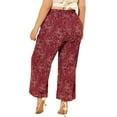thumbnail image 4 of DARING DIVA Women's Plus Palazzo High Waist Wide Leg Pant with Pockets 1X Red, 4 of 5