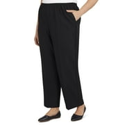 Alfred Dunner Womens Plus Size Solid Elastic Waist Pants
