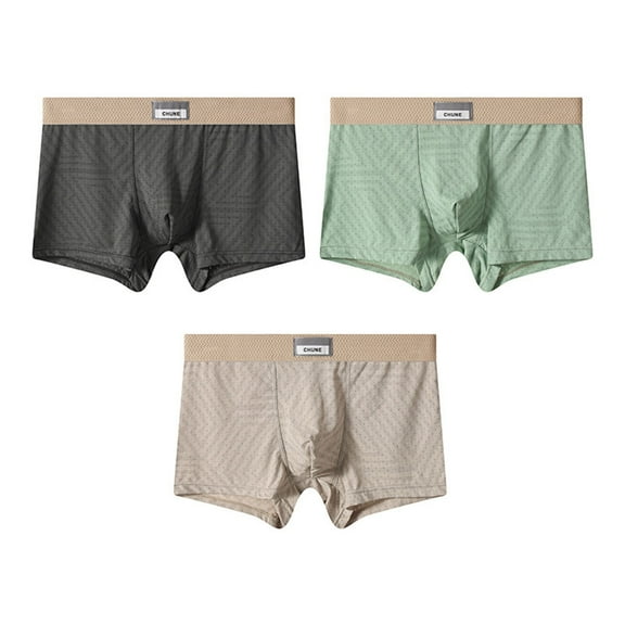 Men's Nylon-Spandex Boxer Briefs - 1/3 Pack Moisture-Wicking Anti-Roll Underwear with Fly, Mid-Waist Soft Comfortable Daily & Travel Trunks