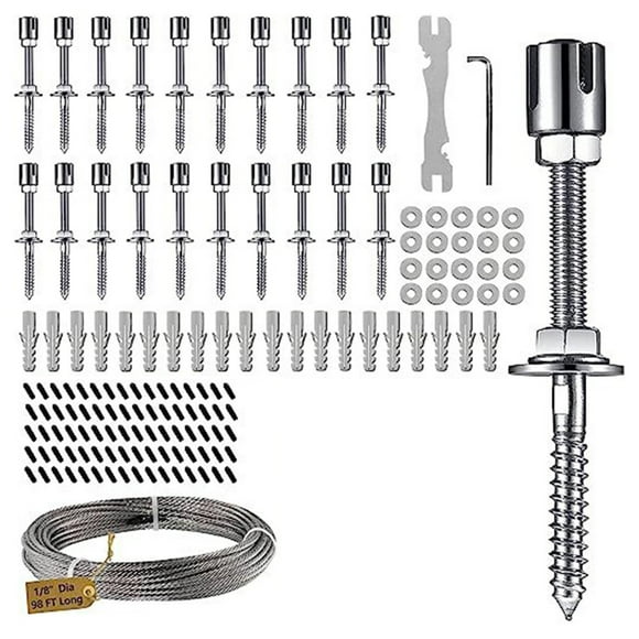 98 4ft Stainless Steel Wire Trellis Heavy Duty Kit for Outdoor Use 20 Sets