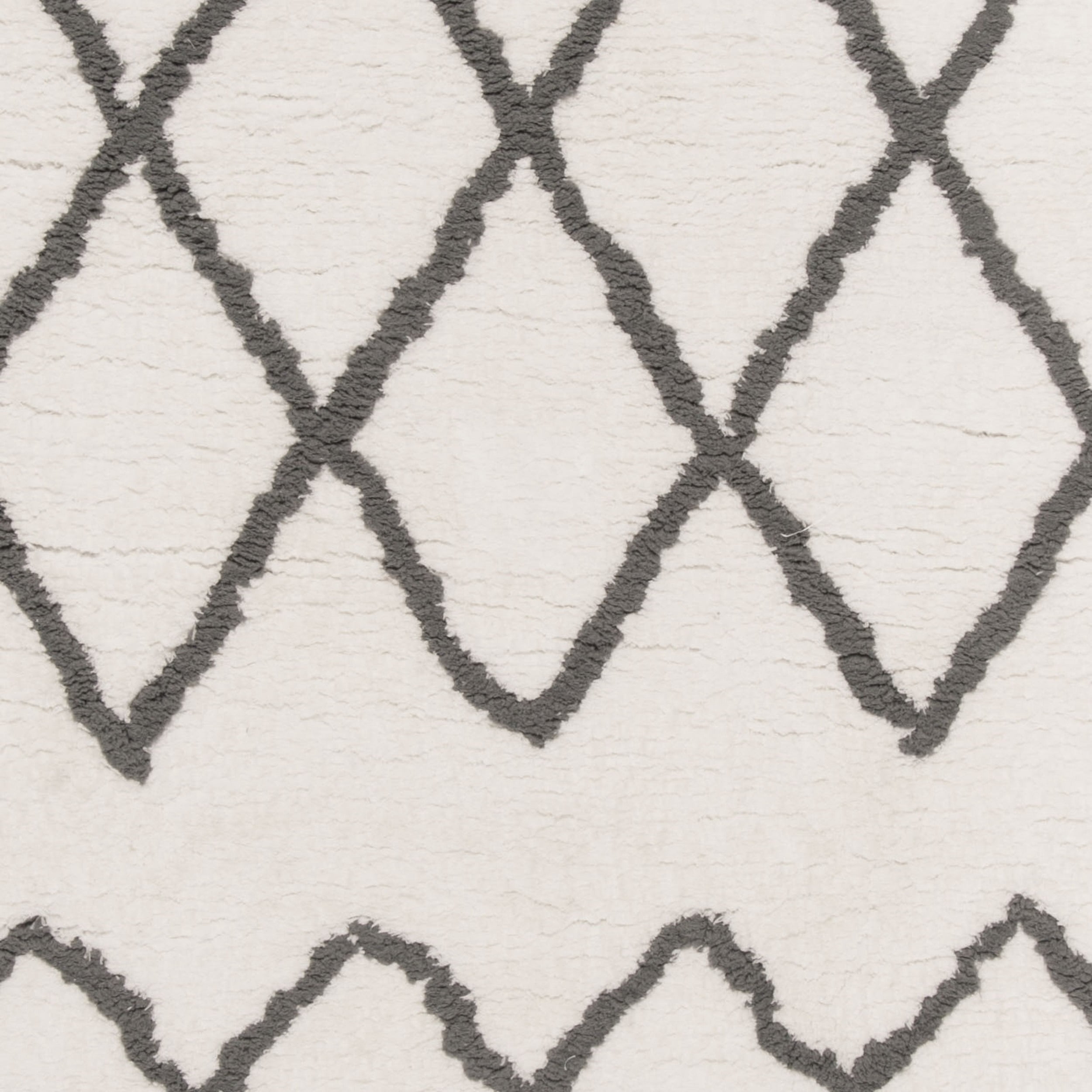 SAFAVIEH Equinox Erica Abstract Polyester Shag Area Rug, Cream/Grey, 5' x 8'