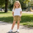 thumbnail image 5 of Afuyipoi ​Girls Soft Cotton Denim Shorts（4-14 Years）, Toddler Cute Summer Jeans Shorts with Elastic Waist and Pockets Yellow Size 5, 5 of 9