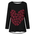 thumbnail image 4 of Qertyioot T-Shirt Graphique de la Saint-Valentin pour Femmes à Manches Longues, Tunique Décontractée à Col Rond, 4 of 5