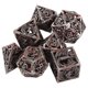 thumbnail image 1 of Ensemble de 7 dés en métal creux pour adultes, jeu de table, motif de taches de sang, dés polyédriques pour jeu de rôle, 1 of 4