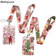 thumbnail image 2 of Father Christmas Pink Lanyard Keys Phone Holder Funny Neck Strap With Keyring ID Card DIY Animal webbings ribbons Hang Rope, 2 of 5