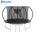 thumbnail image 1 of Kacho Trampoline, Trampoline avec Filet de Sécurité 10 Pieds 1000LBS Trampoline pour 1-2 Enfants, Trampoline avec Panier de Basket et Échelle, Ballon, Trampoline Extérieur Récréatif Robuste, Noir, 1 of 7
