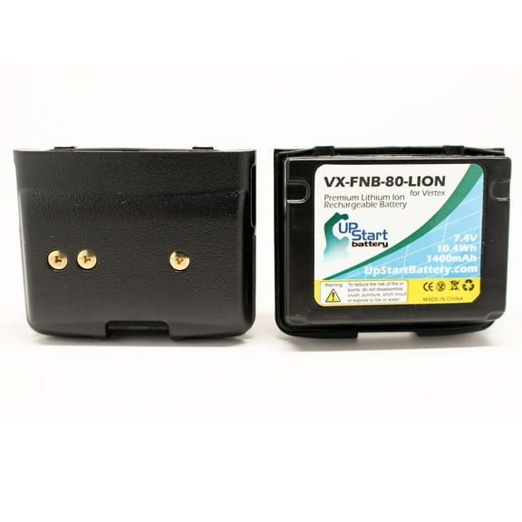 2x Pack - Yaesu VX-5 Battery - Replacement for Yaesu FNB-80Li Two-Way Radio Battery (1400mAh, 7.4V, Lithium-Ion)