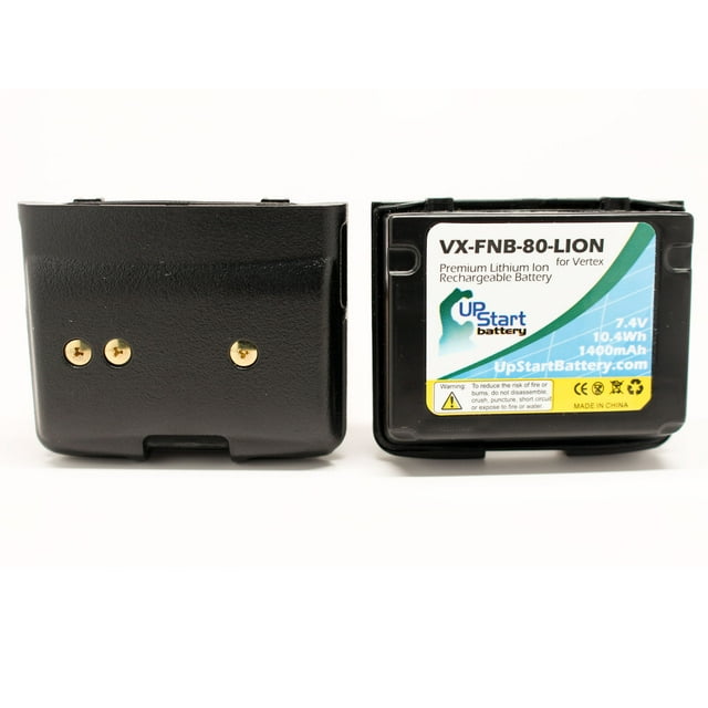 2x Pack - Vertex VXA-700 Battery - Replacement for Vertex FNB-80Li Two-Way Radio Battery (1400mAh, 7.4V, Lithium-Ion)