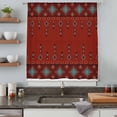 thumbnail image 5 of Red Boho Sheer Curtains 45 Inches Long, Vintage Ethnic Tribe Abstract Art Retro Light Filering Curtains, Breathable Simi Curtain Privacy Drapes for Kitchen Bathroom Lightweight Small Window Treatment, 5 of 9