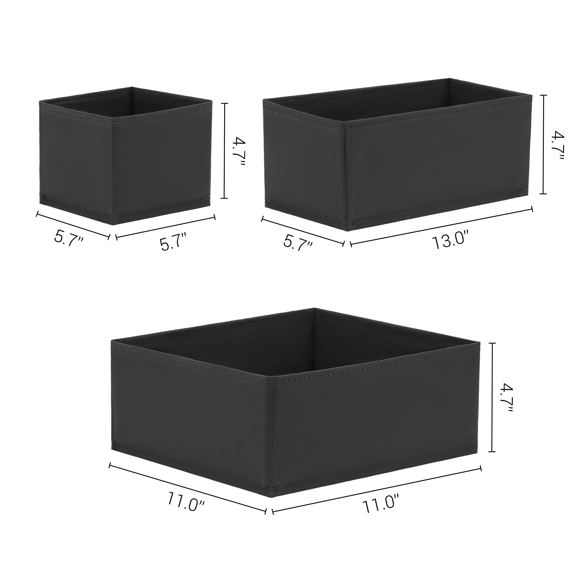 Unique Bargains Fabric Storage Cube Storage Bin Storage Basket Black