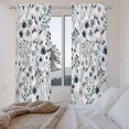 thumbnail image 4 of Blue Teal Spring Floral Kitchen Curtains, Vintage Botanical Colorful Elegant Light Filtering Window Curtain Panels, 2Pcs Rod Pocket Window Treatments Set for Living Room Bathroom Bedroom 52x72 Inches, 4 of 9