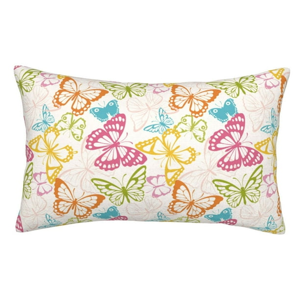 Balery Retro Colorful Butterfly Funda de Cojín Estampada, Regalos para Mujeres, Regalos de Amor para Ella, Regalos para Novia o Esposa, Funda de Almohada-20"x30"