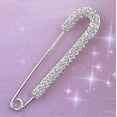 thumbnail image 3 of Rhinestone Brooch Safety Pins Clips Scarves Clasp Pin Jewelry Buckle Dress Decorations(silver) - Q1, 3 of 5