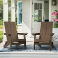 thumbnail image 6 of Dycanpo Folding Adirondack Chair, Hdps Poly Modern Outdoor Chair Weather Resistant, Dark Brown, 6 of 7