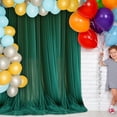 thumbnail image 6 of Sheer Chiffon Backdrop Curtain Event Photography Background Fabric For Wedding Birthday Celebration(Green-75X270cm), 6 of 6