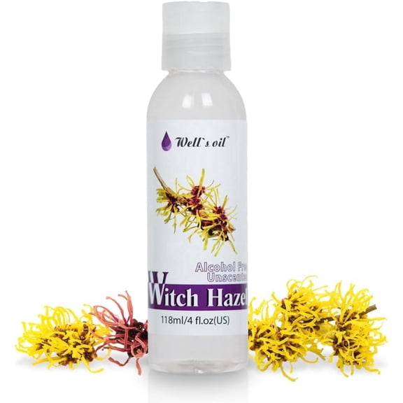Well’s Oil Witch Hazel Toner | 4 fl oz (118 ml) | Alcohol-Free & Unscented | Gentle Daily Toner for Skin Care | Simple, Clean Formula