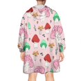 thumbnail image 2 of Pink Mushroom Cartoon Light Pattern Wearable Oversized Blanket,Wearable Blanket Hoodie for Adults,Cozy Hooded Blankets with Super Pockets,Super Warm Fuzzy Pullover for Women & Men, 2 of 6