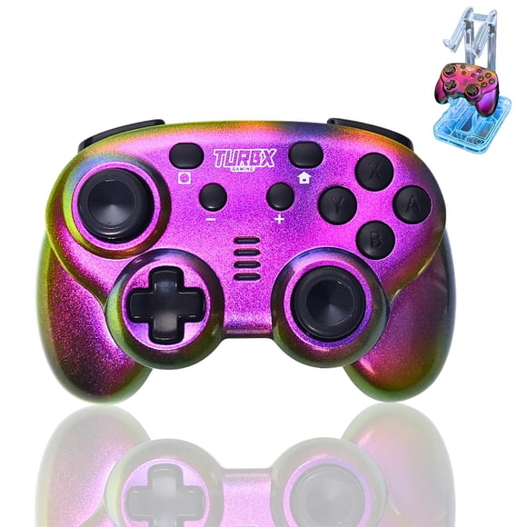 turbX Mini Wireless Video Game Controller - Small Bluetooth Gamepad - Portable Gaming Controls for Nintendo Switch iPhone iPad Android Mobile Phone Steam Deck and PC (Gradient Galaxy