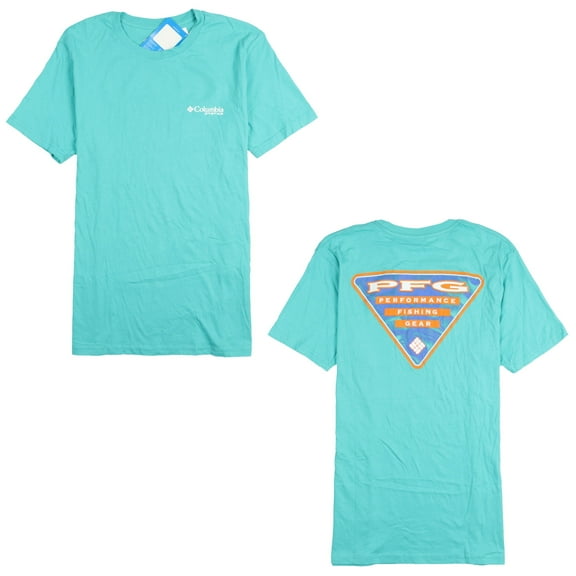 Columbia Men's PFG Performance Fishing Gear T-Shirt Small Bright Aqua Fishing