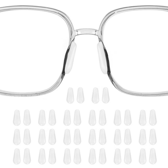 Uxcell 20 Pairs Eyeglass Nose Pads 1.5mm Glass Nose Grips Teardrop Shape Clear