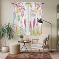 thumbnail image 6 of Happy Easter Kitchen Curtains 63 Inch Length, Spring Watercolor Bunny Eggs Flower Branch Tiers Curtains for Living Room Berdoom Bathroom, Light Filtering Drapes Window Treatment 2 Panels 42"Wx63"L, 6 of 8