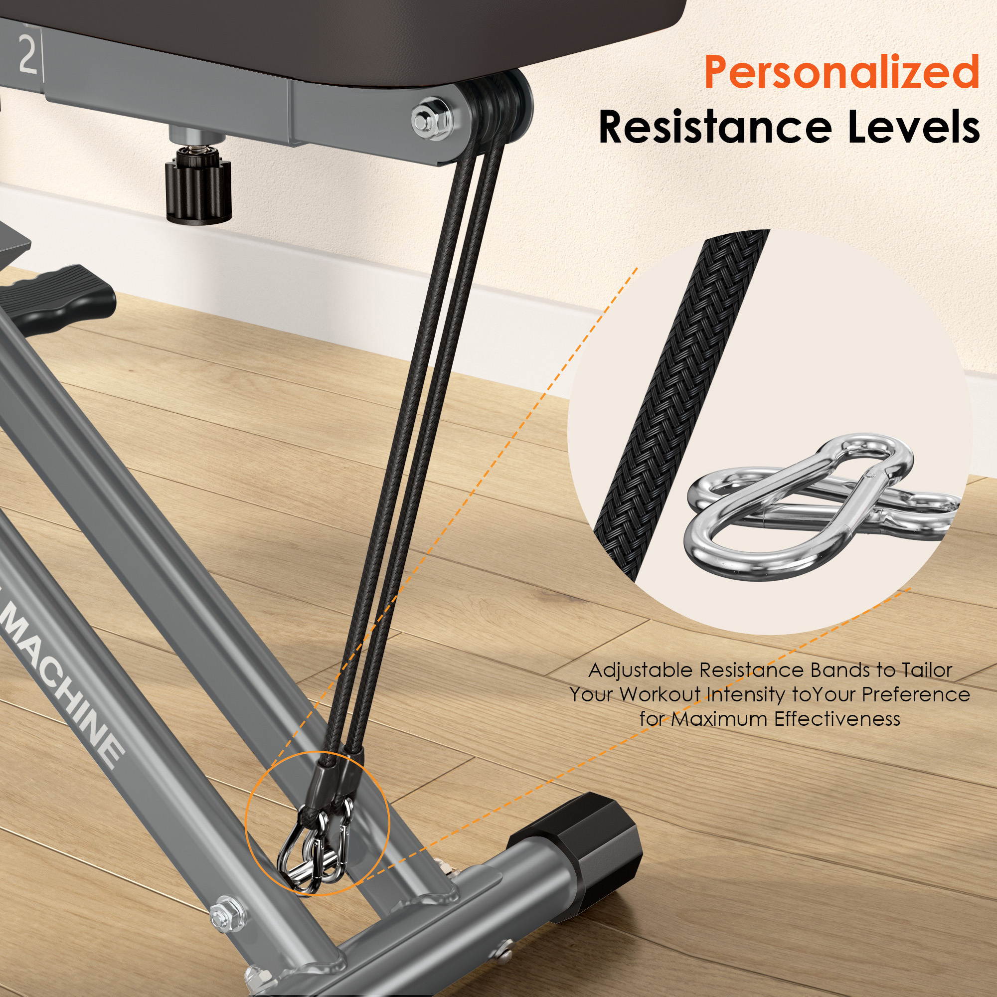 Soges Squat Machine for Home Gym, Foldable Squat Assist Trainer for Glutes Workout, Squat Rowing Machine with Adjustable Resistance and Optional Full Motion, Squat machine for Women, Black & Silver
