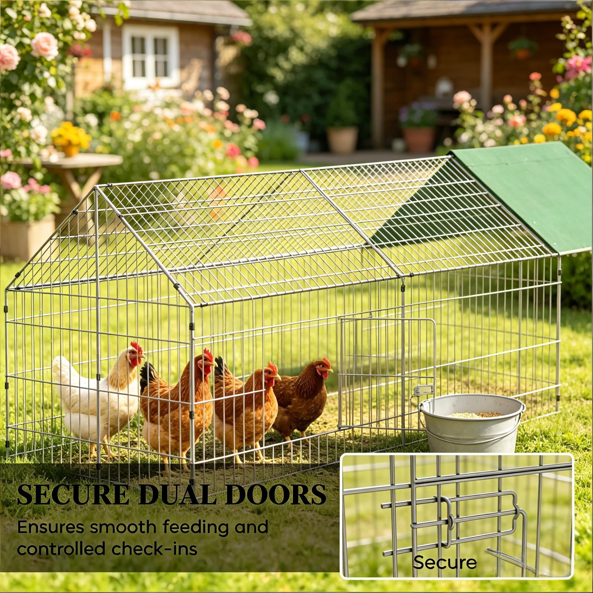 Outdoor Chicken Coop, Duck Coop Rabbit Cage Small Animals Coop