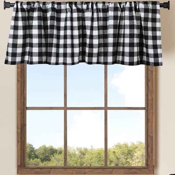 Buffalo Plaid Curtain Valance 55.1W x 15.3L Inch Rod Pocket Farmhouse Valance for Kitchen Bathroom