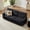 Black, variant on Oufan Chesterfield Compressed Snowfleece Fabric 3-Seater Sofa, Sectional Sofa with Rolled Arms for Living Room